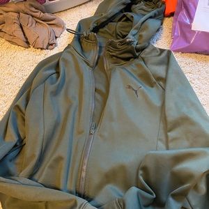 army green zip up hoodie